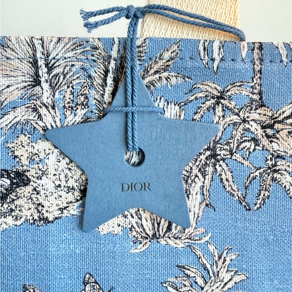 DIORIVIERA Tote. Tropical Toile De Jouy. Blue and Cream. NEW. - Picture 2 of 9